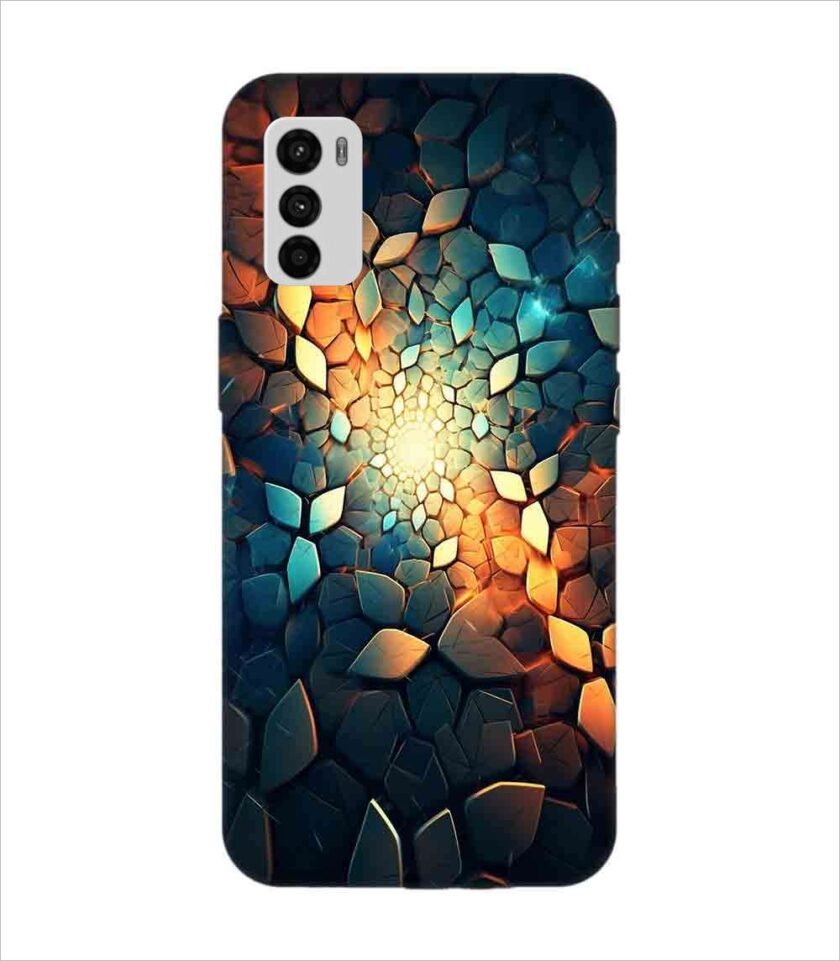 Printed Back Covers Motorola Moto G42 close up mosaic rocks stones with light shining through