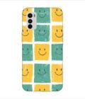 Printed Back Covers Motorola Moto G42 close up pattern smiley faces white background