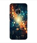 Printed Back Covers Motorola Moto G5 Plus close up mosaic rocks stones with light shining through
