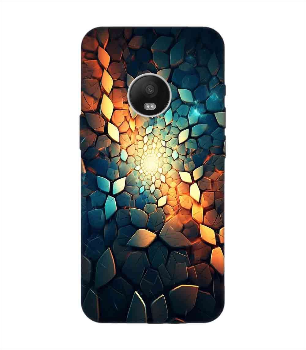 Printed Back Covers Motorola Moto G5 Plus close up mosaic rocks stones with light shining through