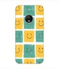 Printed Back Covers Motorola Moto G5 Plus close up pattern smiley faces white background