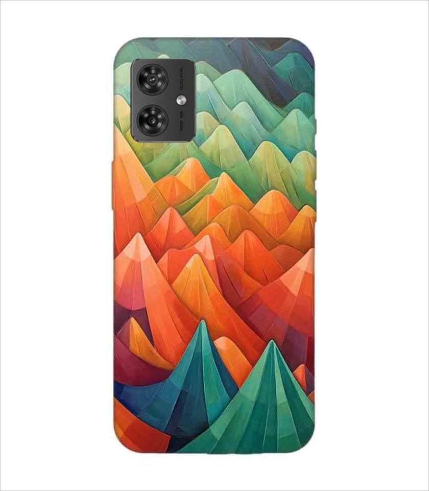Printed Back Covers Motorola Moto G54 5G close up painting mountain range with sky background