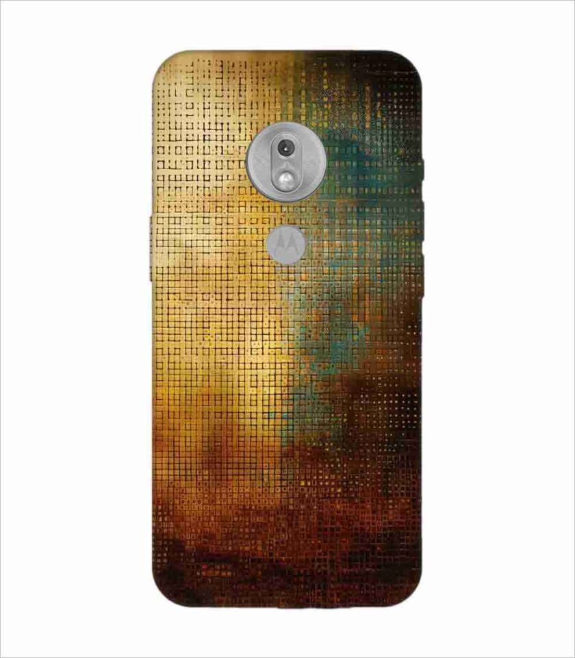 Printed Back Covers Motorola Moto G7 Play close up painting golden blue background