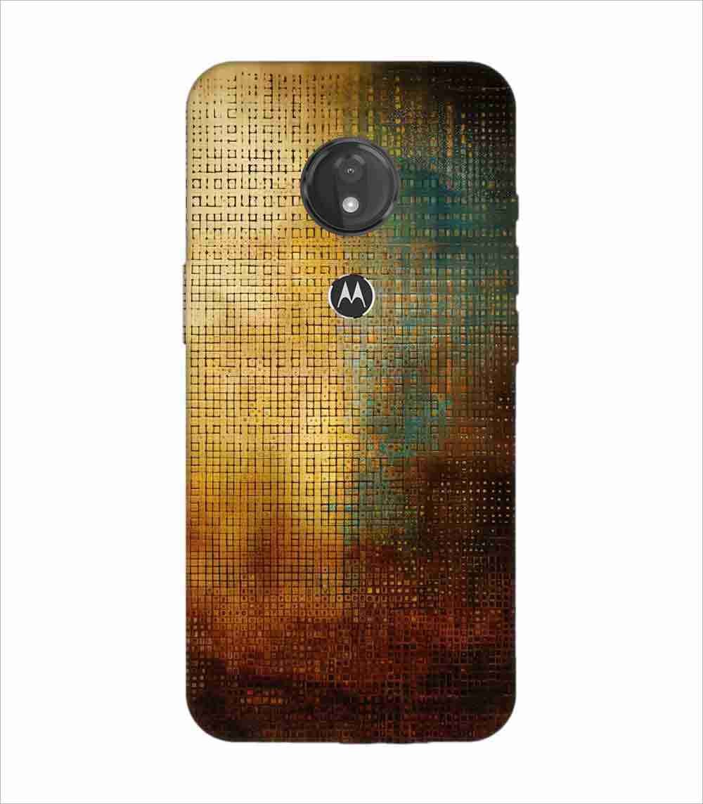 Printed Back Covers Motorola Moto G7 Power close up painting golden blue background