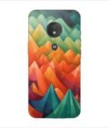 Printed Back Covers Motorola Moto G7 Power close up painting mountain range with sky background
