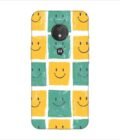 Printed Back Covers Motorola Moto G7 Power close up pattern smiley faces white background