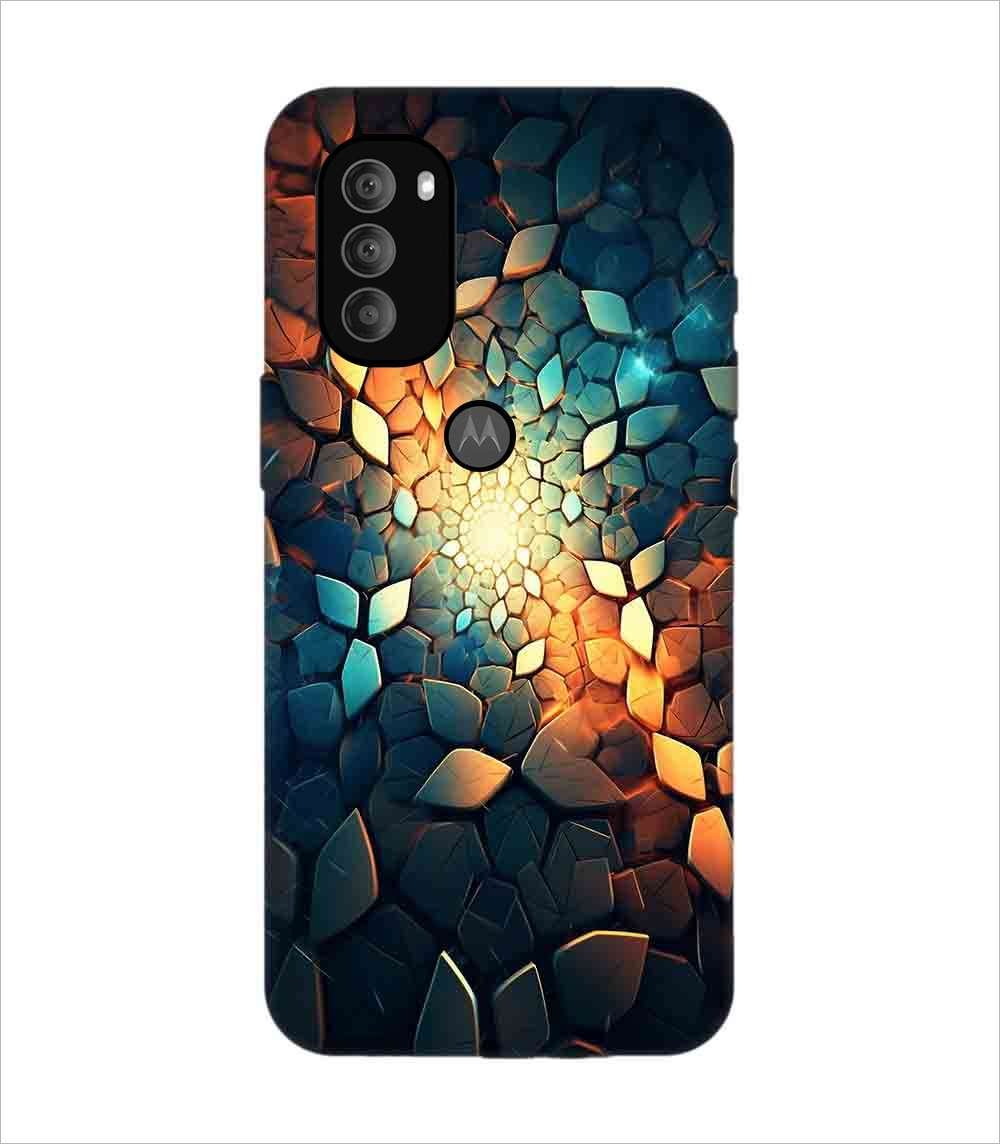 Printed Back Covers Motorola Moto G71 5G close up mosaic rocks stones with light shining through