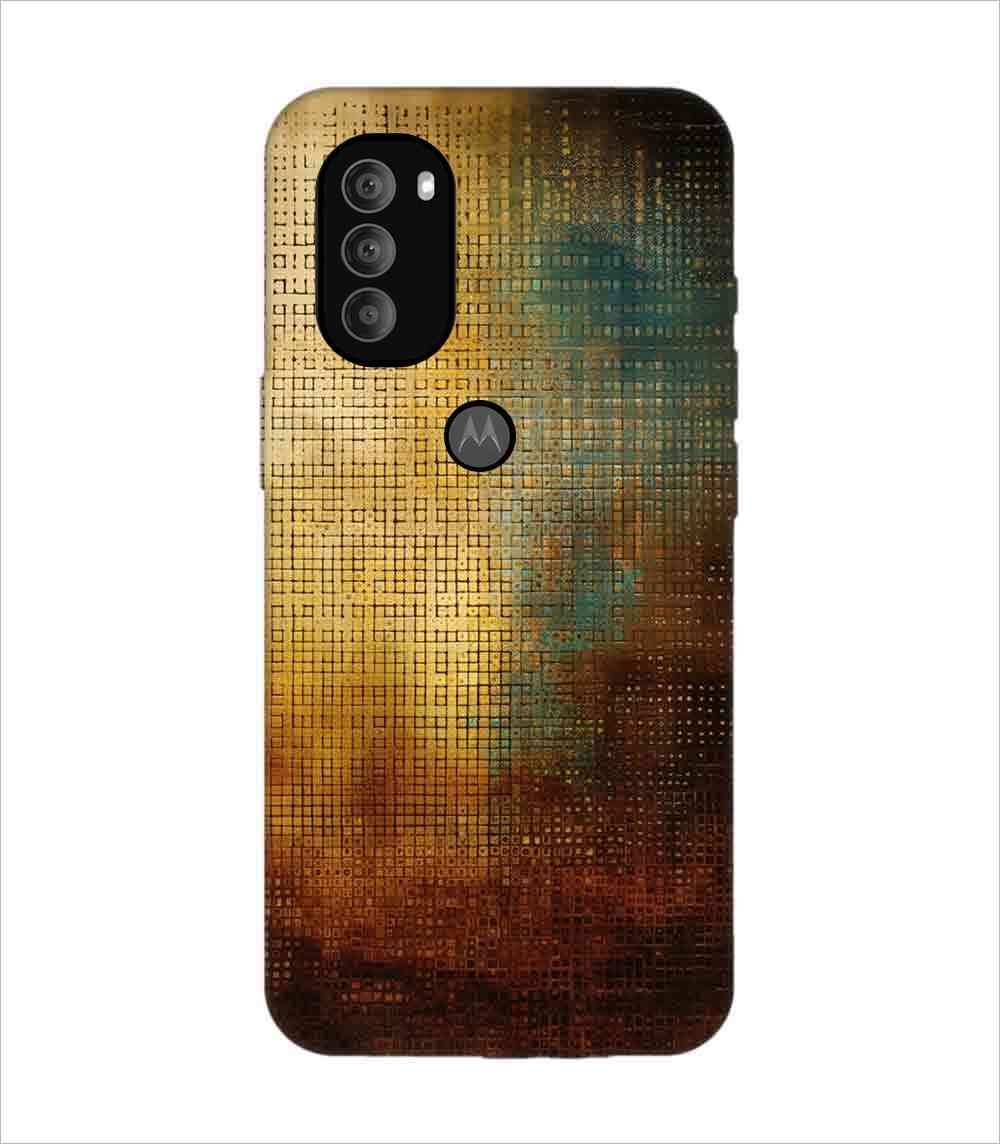 Printed Back Covers Motorola Moto G71 5G close up painting golden blue background