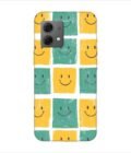 Printed Back Covers Motorola Moto G84 5G close up pattern smiley faces white background