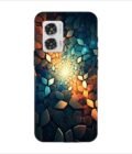 Printed Back Covers Motorola Moto G85 5G close up mosaic rocks stones with light shining through