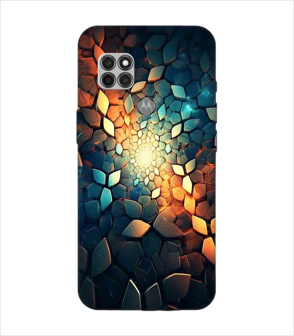 Printed Back Covers Motorola Moto G9 Power close up mosaic rocks stones with light shining through