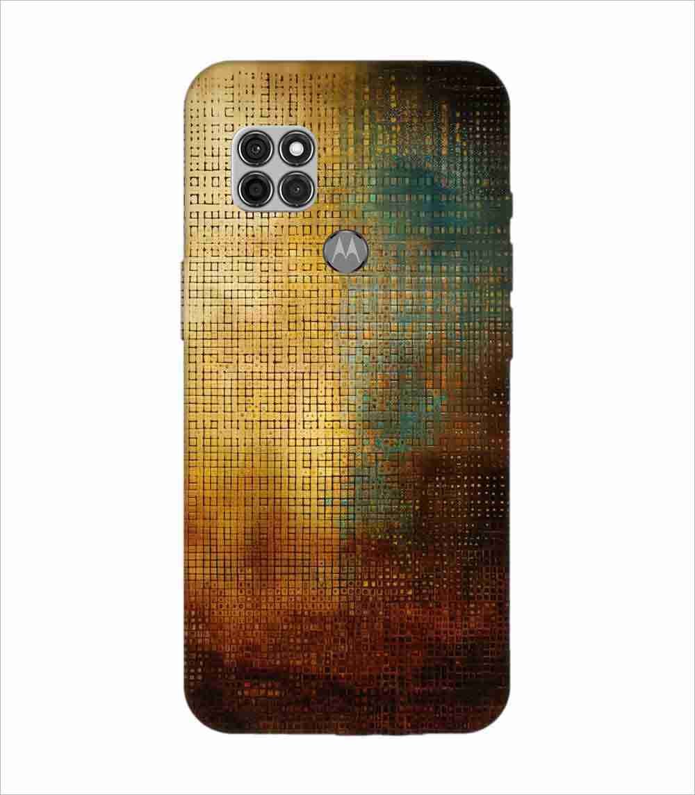 Printed Back Covers Motorola Moto G9 Power close up painting golden blue background