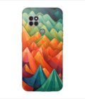 Printed Back Covers Motorola Moto G9 Power close up painting mountain range with sky background