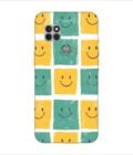 Printed Back Covers Motorola Moto G9 Power close up pattern smiley faces white background