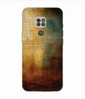 Printed Back Covers Motorola Moto G9 close up painting golden blue background