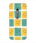 Printed Back Covers Motorola Moto X close up pattern smiley faces white background