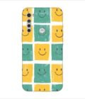 Printed Back Covers Motorola One Fusion Plus close up pattern smiley faces white background
