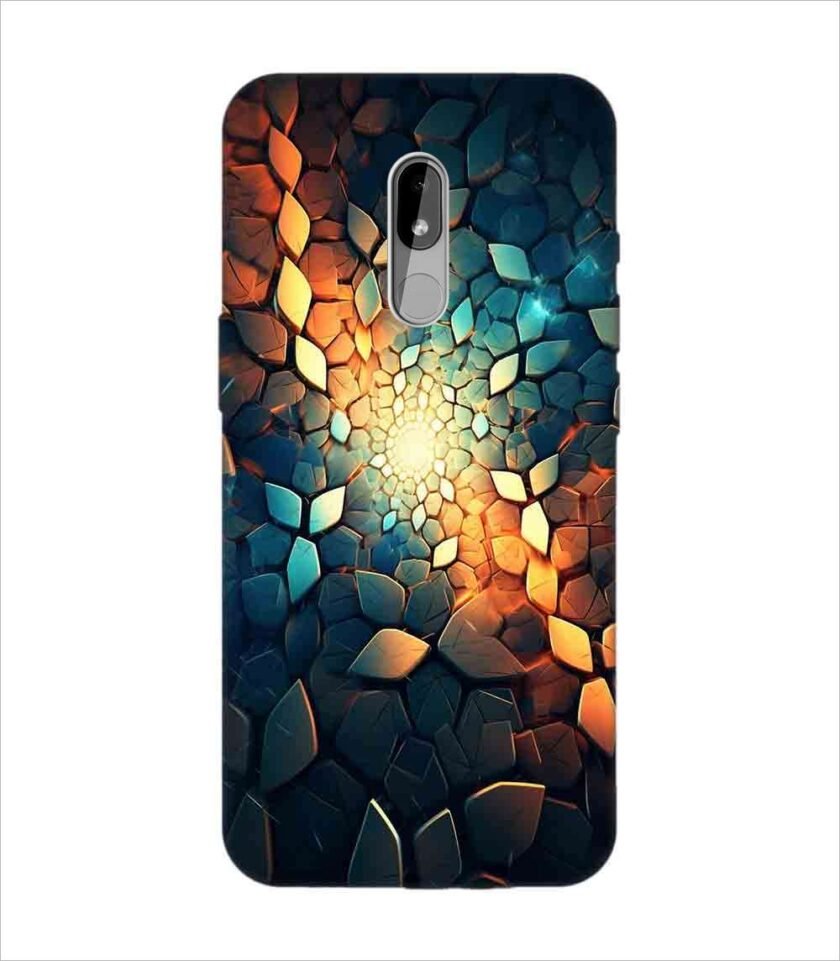 Printed Back Covers Nokia 3 close up mosaic rocks stones with light shining through