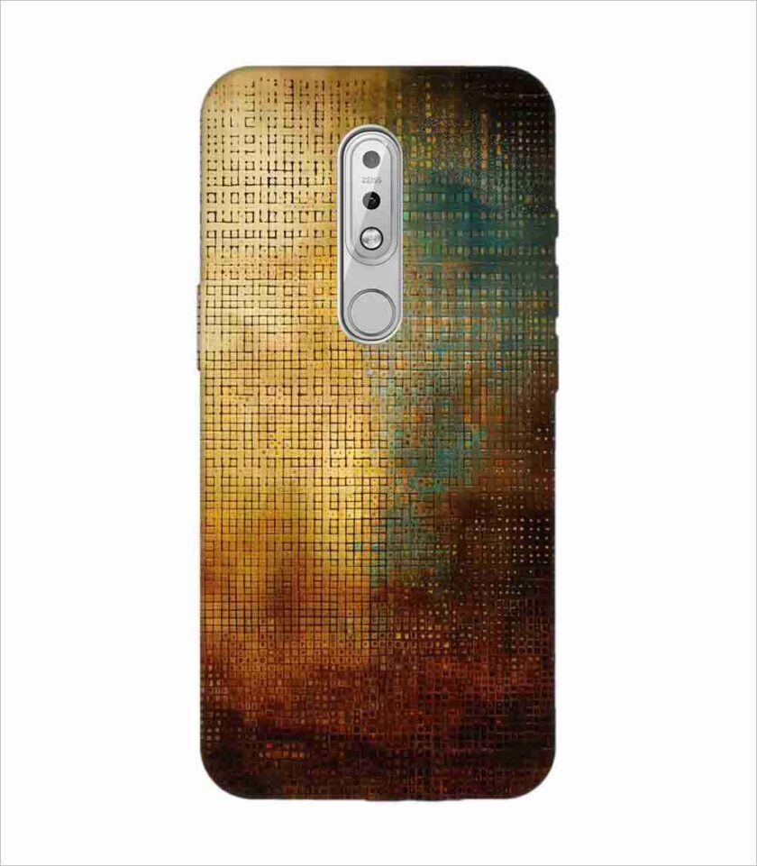 Printed Back Covers Nokia 5 close up painting golden blue background