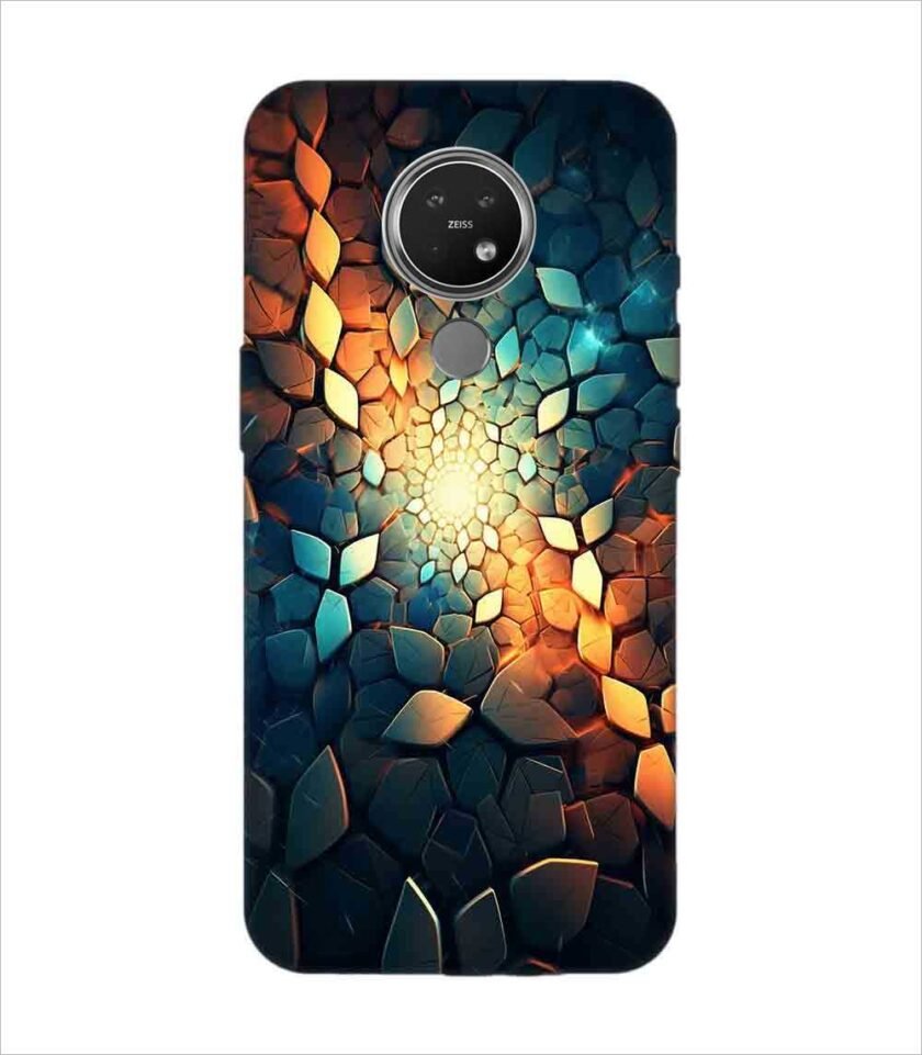 Printed Back Covers Nokia 7 close up mosaic rocks stones with light shining through