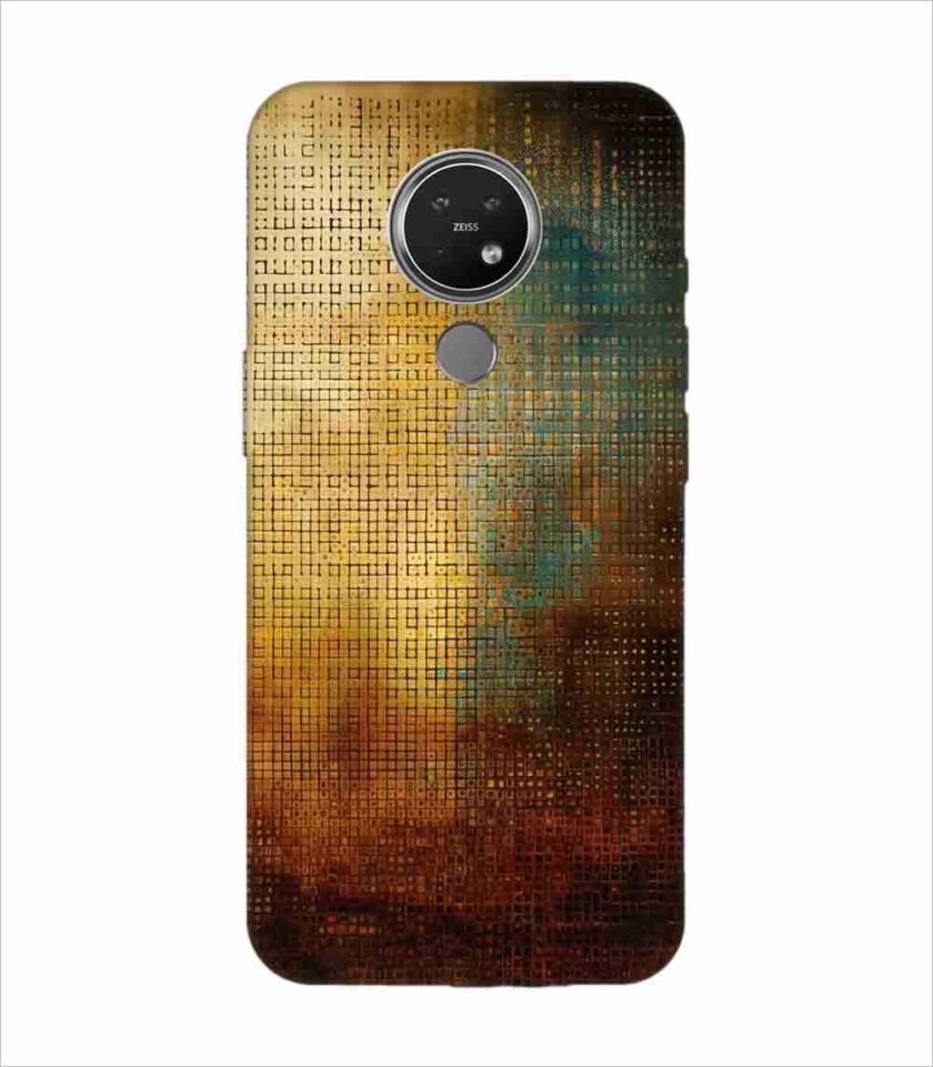 Printed Back Covers Nokia 7 close up painting golden blue background