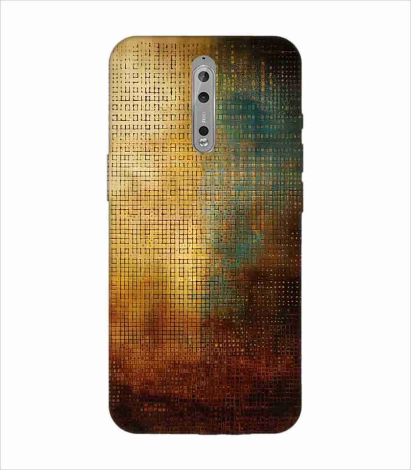 Printed Back Covers Nokia 8 close up painting golden blue background
