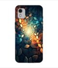 Printed Back Covers Nokia C12 close up mosaic rocks stones with light shining through