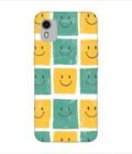 Printed Back Covers Nokia C12 close up pattern smiley faces white background