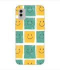 Printed Back Covers Nokia C32 close up pattern smiley faces white background