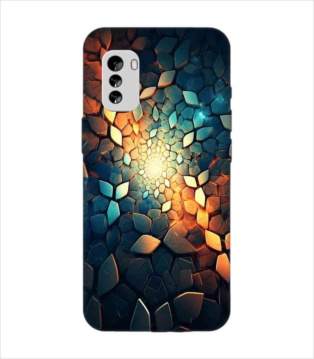 Printed Back Covers Nokia G60 5G close up mosaic rocks stones with light shining through