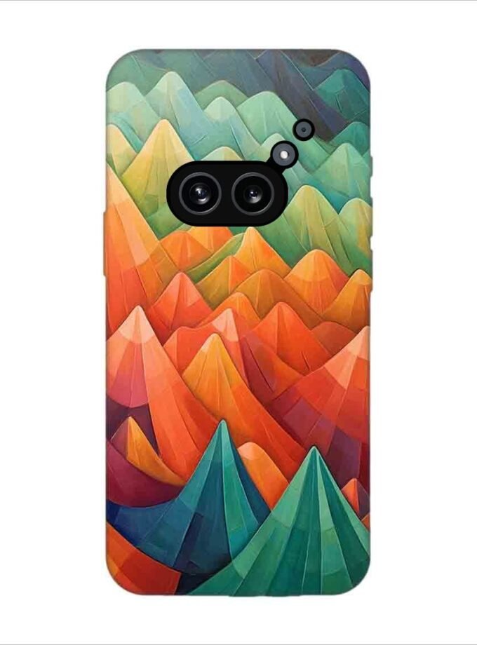 Printed Back Covers Nothing Phone 2A Plus close up painting mountain range with sky background