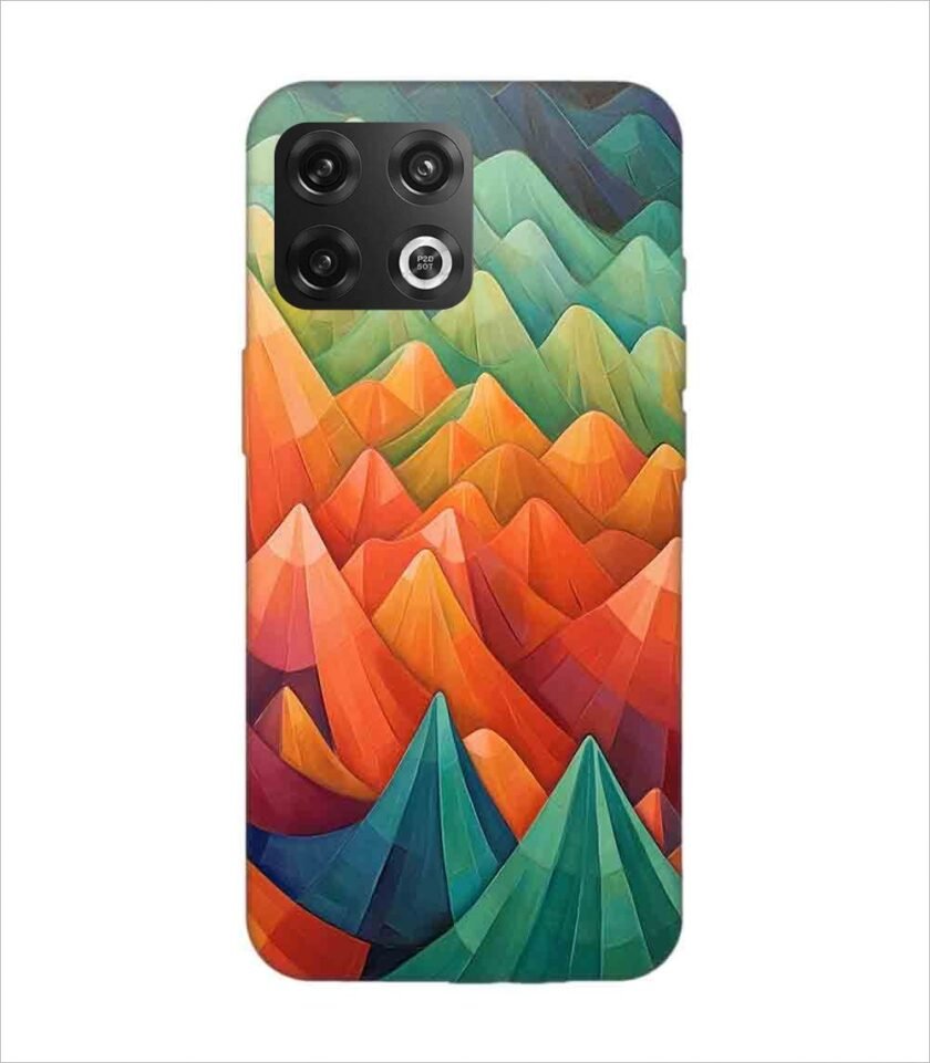 Printed Back Covers Oneplus 10 Pro 5G close up painting mountain range with sky background