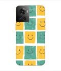 Printed Back Covers Oneplus 10R 5G close up pattern smiley faces white background