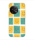 Printed Back Covers Oneplus 11 5G close up pattern smiley faces white background