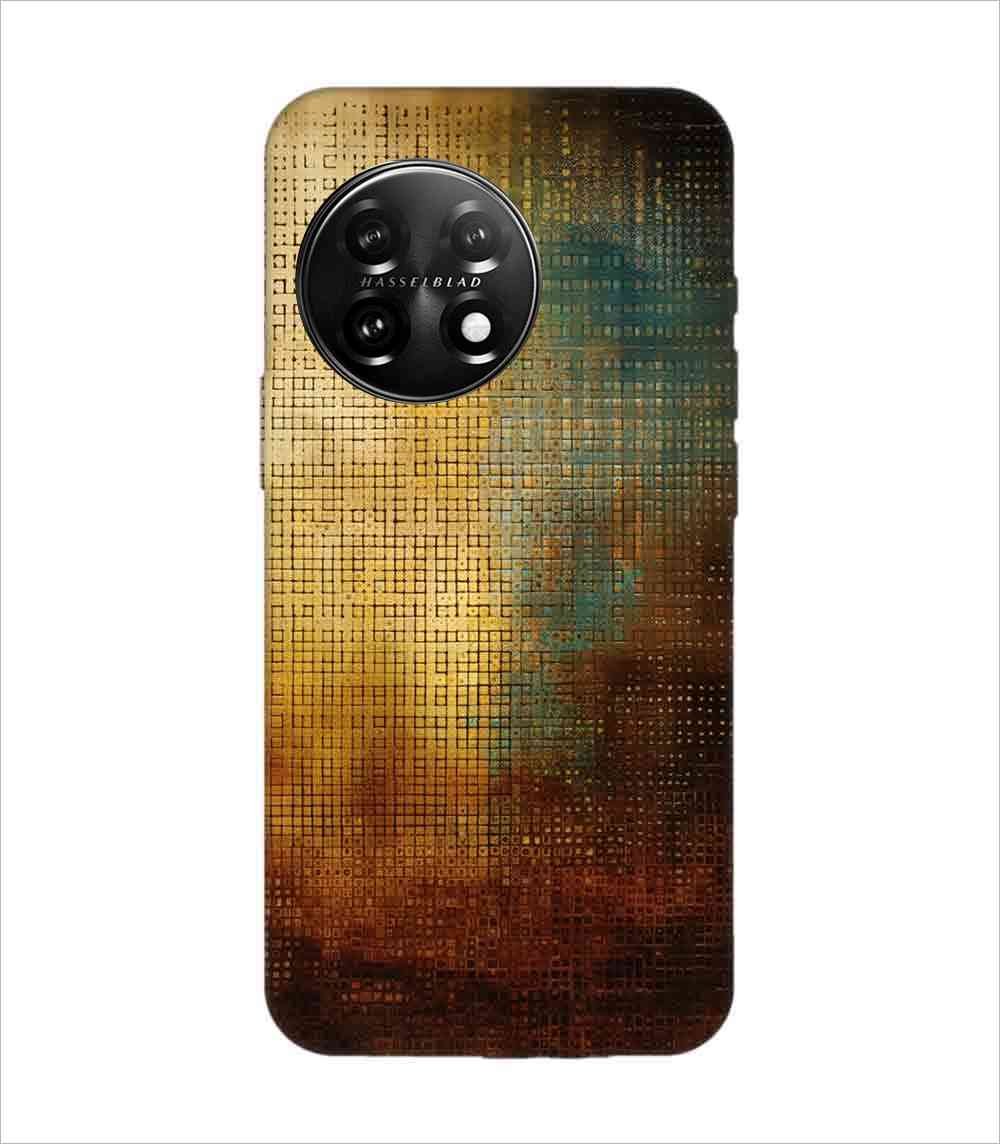 Printed Back Covers Oneplus 11R 5G close up painting golden blue background