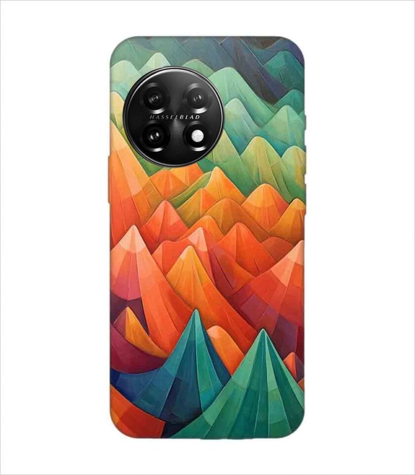 Printed Back Covers Oneplus 11R 5G close up painting mountain range with sky background