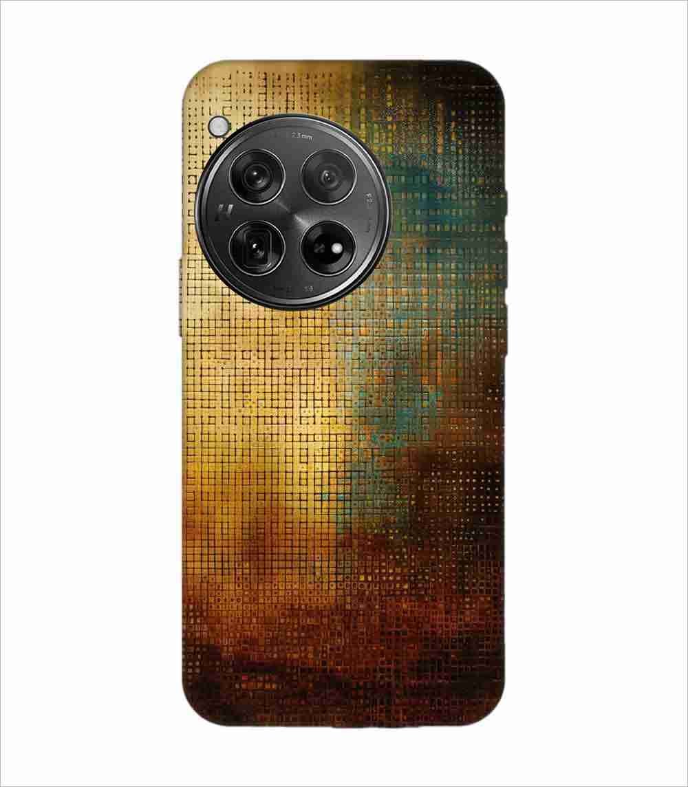 Printed Back Covers Oneplus 12 5G close up painting golden blue background