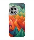 Printed Back Covers Oneplus 12R 5G close up painting mountain range with sky background