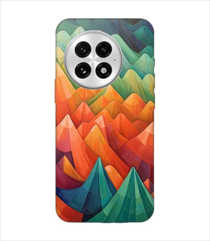 Printed Back Covers Oneplus 13 5G close up painting mountain range with sky background