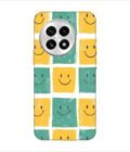 Printed Back Covers Oneplus 13 5G close up pattern smiley faces white background