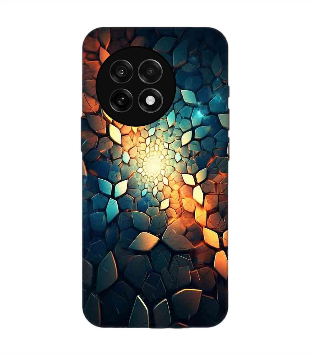 Printed Back Covers Oneplus 13R 5G close up mosaic rocks stones with light shining through