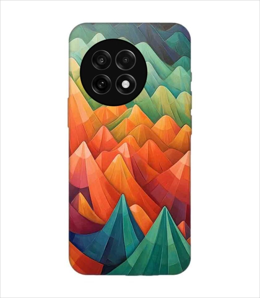 Printed Back Covers Oneplus 13R 5G close up painting mountain range with sky background