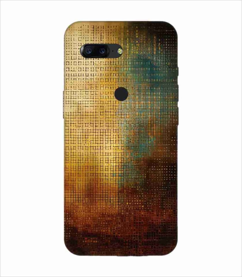 Printed Back Covers Oneplus 5T close up painting golden blue background