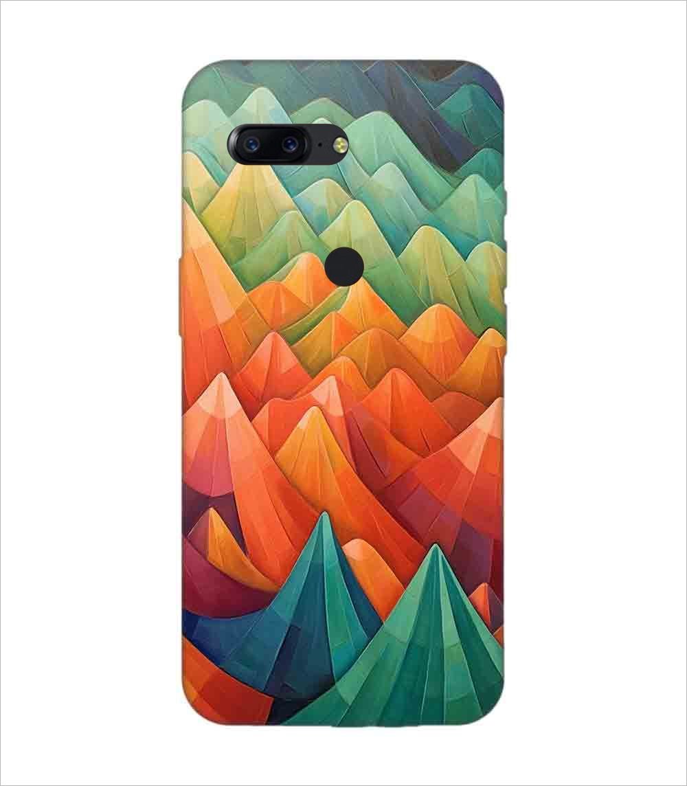 Printed Back Covers Oneplus 5T close up painting mountain range with sky background