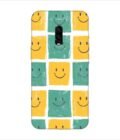 Printed Back Covers Oneplus 6T close up pattern smiley faces white background
