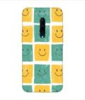 Printed Back Covers Oneplus 7 Pro close up pattern smiley faces white background