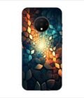 Printed Back Covers Oneplus 7T close up mosaic rocks stones with light shining through