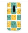 Printed Back Covers Oneplus 8 close up pattern smiley faces white background