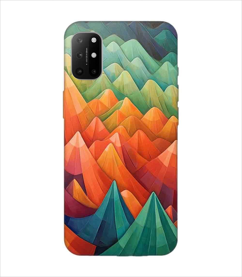 Printed Back Covers Oneplus 8T 5G close up painting mountain range with sky background