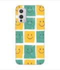 Printed Back Covers Oneplus 9 5G close up pattern smiley faces white background